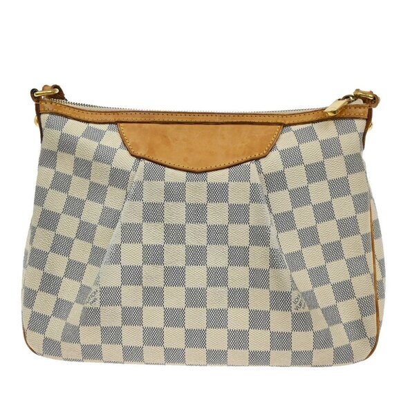 LOUIS VUITTON Siracusa PM Shoulder Bag Damier Azur Leather White - Picture 3 of 15